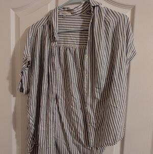 Madewell Blue and White Striped Button Down Shirt